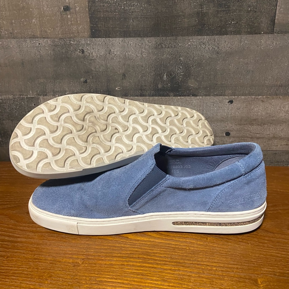 Birkenstock Slip-On Suede Sneakers in Denim Blue Ladies 10/Mens 8 $50